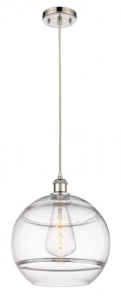 Rochester - 1 Light - 12 inch - Polished Nickel - Cord hung - Mini Pendant