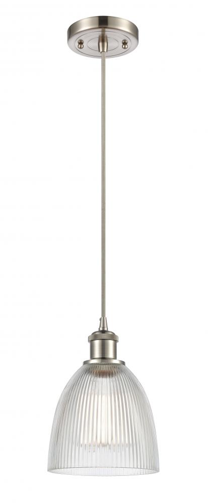 Castile - 1 Light - 6 inch - Brushed Satin Nickel - Cord hung - Mini Pendant