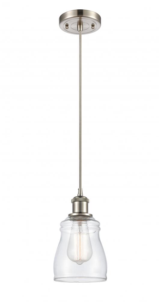 Ellery - 1 Light - 5 inch - Brushed Satin Nickel - Cord hung - Mini Pendant