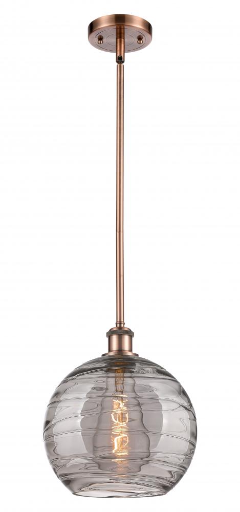 Athens Deco Swirl - 1 Light - 10 inch - Antique Copper - Mini Pendant