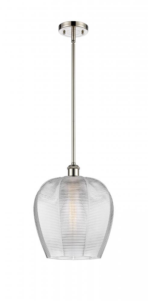 Norfolk - 1 Light - 12 inch - Polished Nickel - Mini Pendant