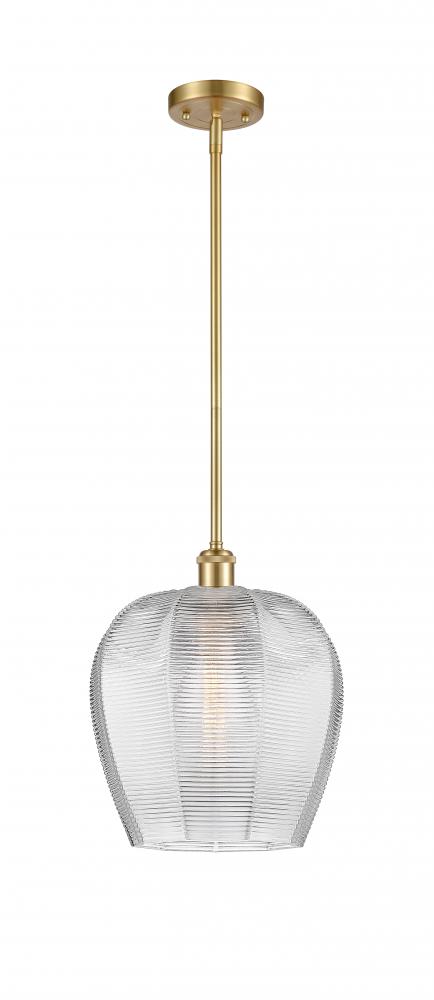 Norfolk - 1 Light - 12 inch - Satin Gold - Mini Pendant