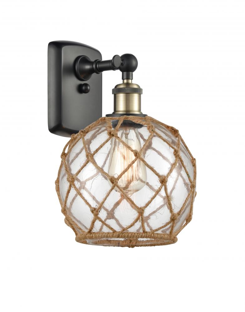 Farmhouse Rope - 1 Light - 8 inch - Black Antique Brass - Sconce