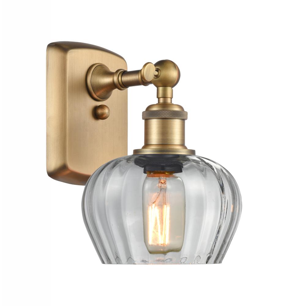 Fenton - 1 Light - 7 inch - Brushed Brass - Sconce