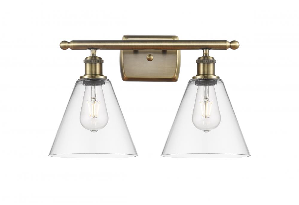 Berkshire - 2 Light - 18 inch - Antique Brass - Bath Vanity Light