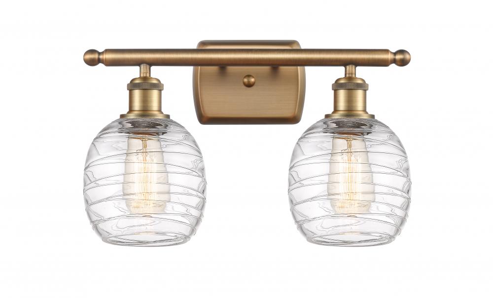 Belfast - 2 Light - 16 inch - Brushed Brass - Bath Vanity Light