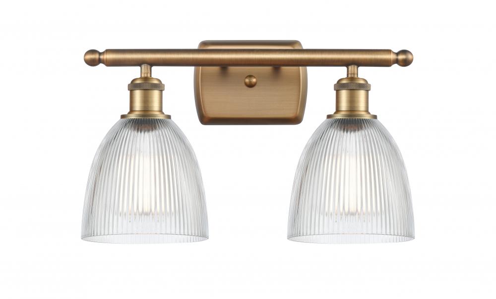 Castile - 2 Light - 16 inch - Brushed Brass - Bath Vanity Light