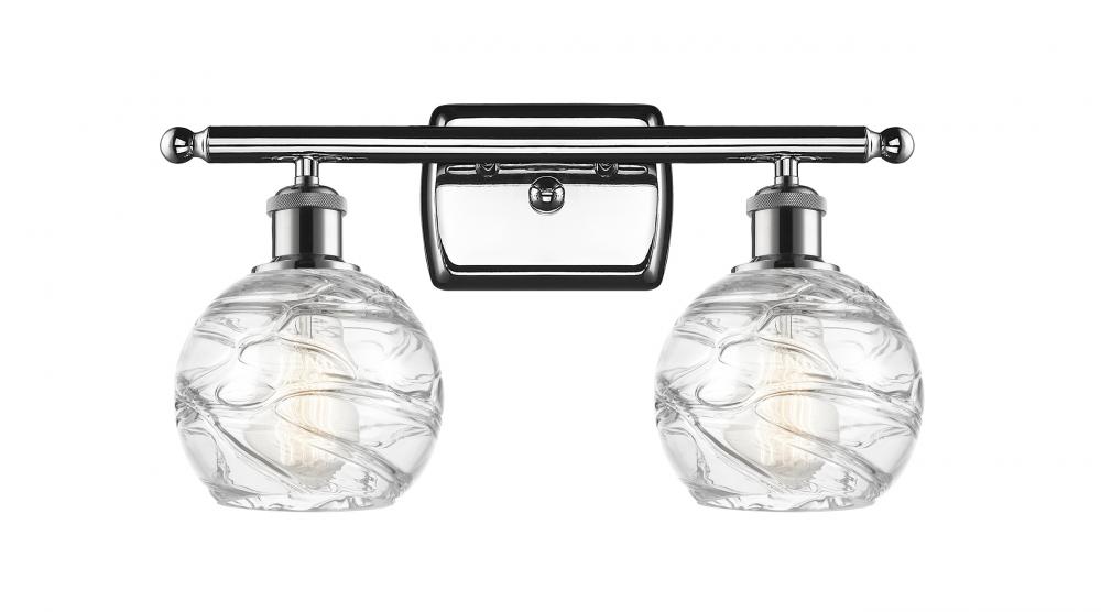 Athens Deco Swirl - 2 Light - 16 inch - Polished Chrome - Bath Vanity Light