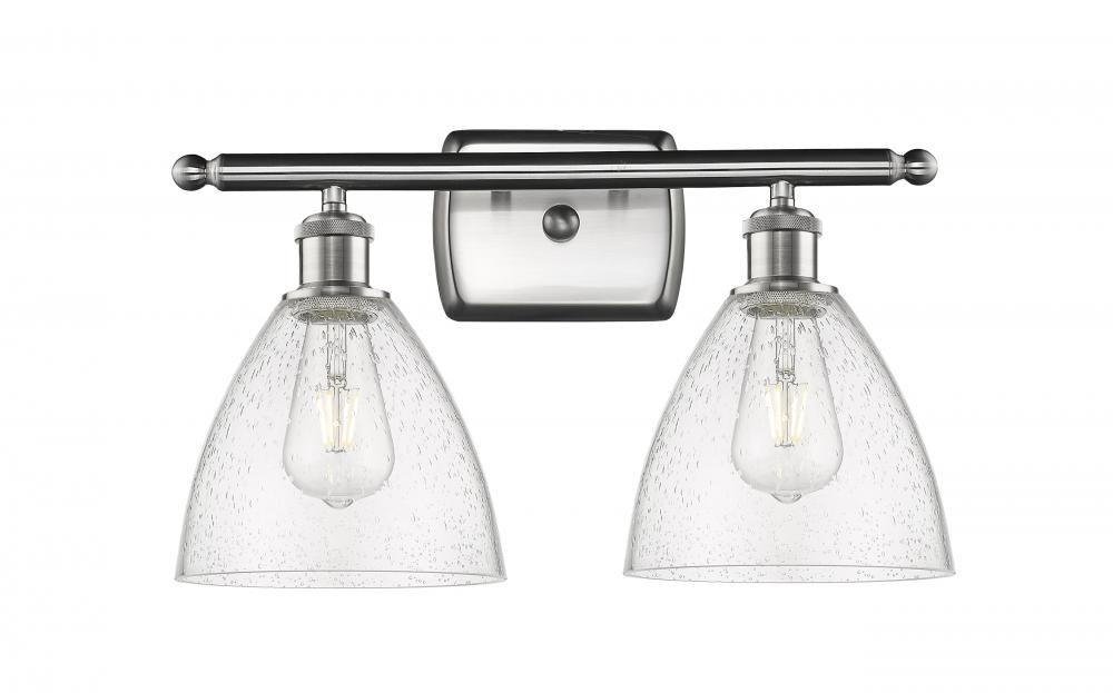 Bristol - 2 Light - 18 inch - Brushed Satin Nickel - Bath Vanity Light