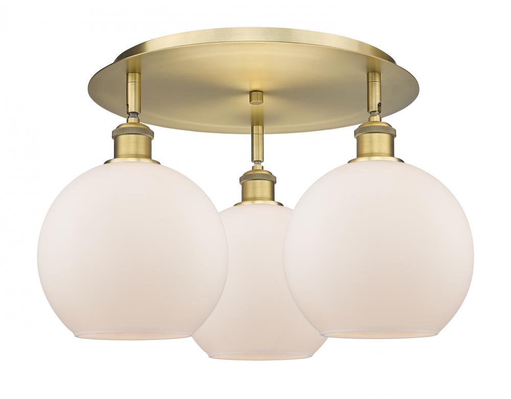 Athens - 3 Light - 20 inch - Brushed Brass - Flush Mount