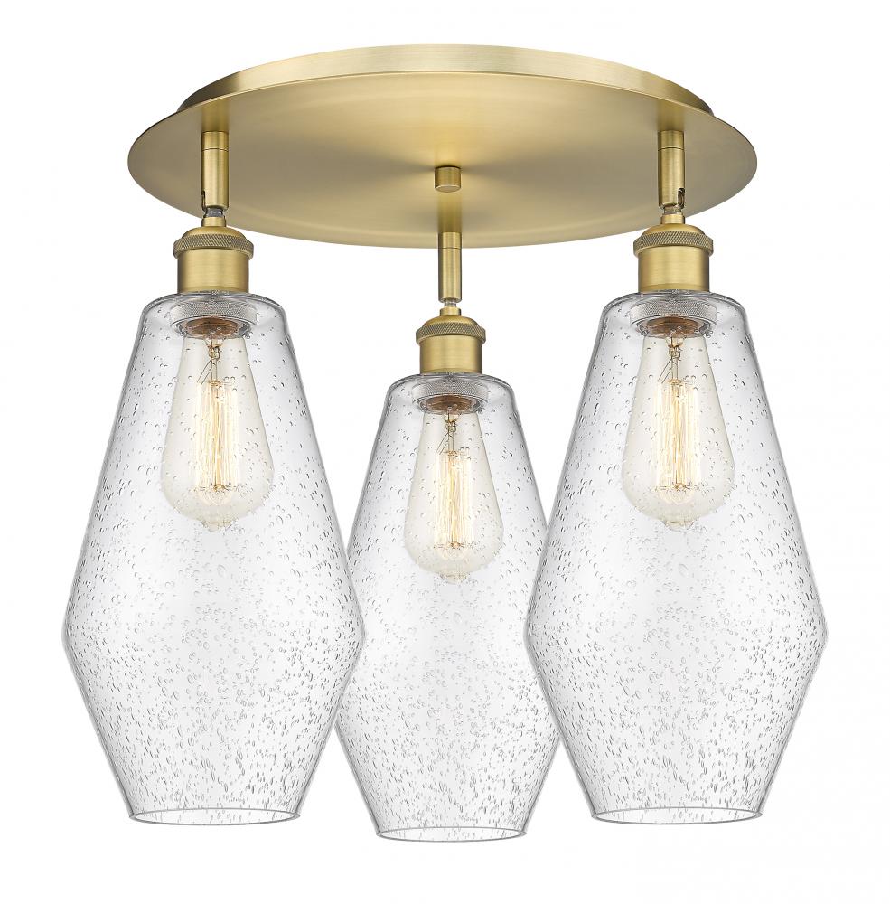 Cindyrella - 3 Light - 19 inch - Brushed Brass - Flush Mount