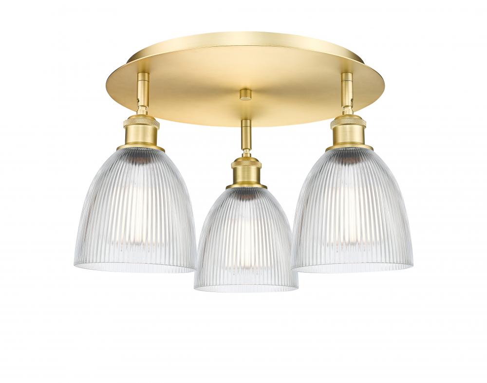 Castile - 3 Light - 18 inch - Satin Gold - Flush Mount