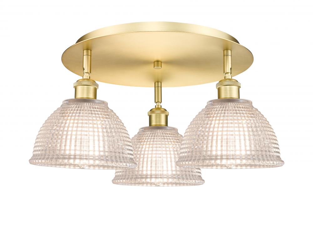 Arietta - 3 Light - 20 inch - Satin Gold - Flush Mount