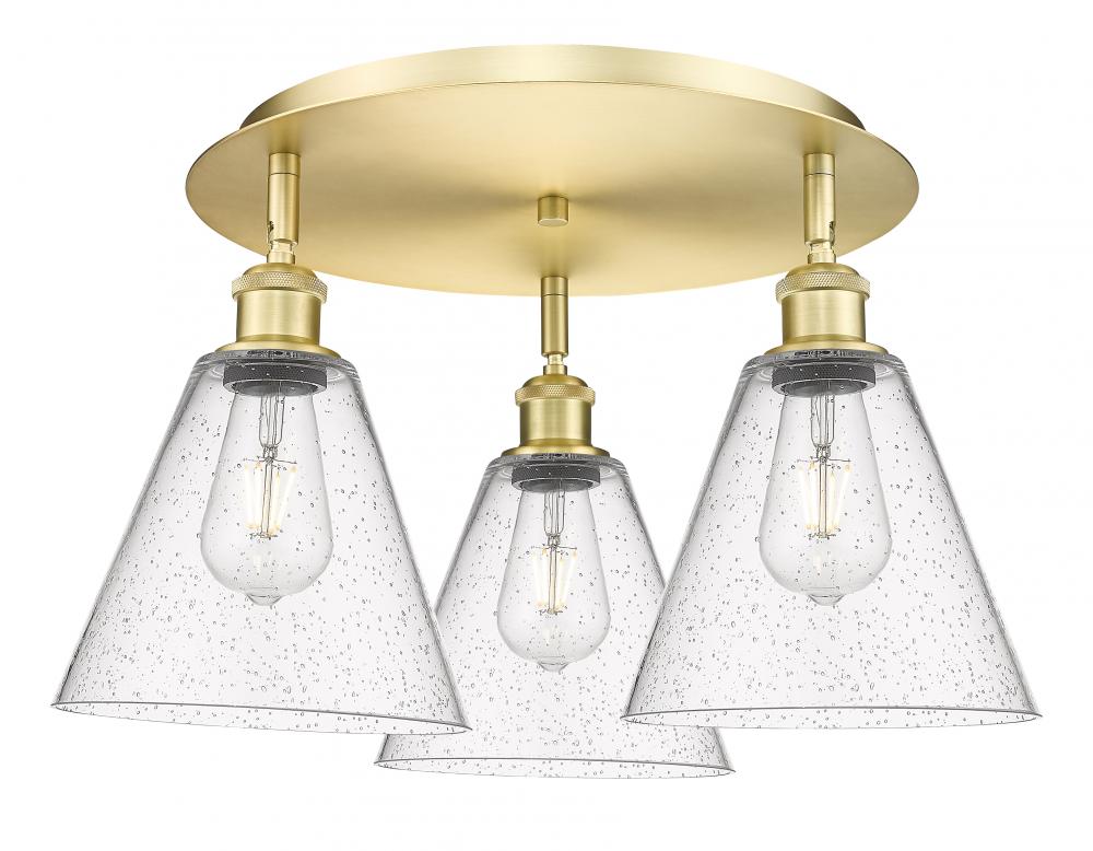 Berkshire - 3 Light - 20 inch - Satin Gold - Flush Mount