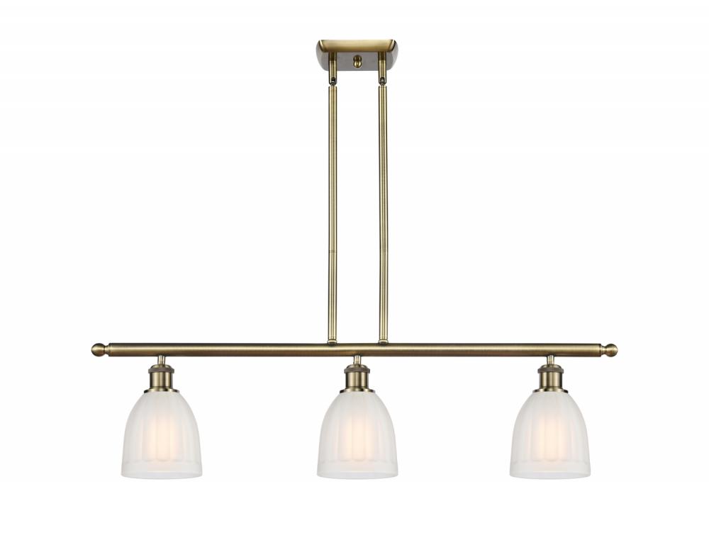 Brookfield - 3 Light - 36 inch - Antique Brass - Cord hung - Island Light