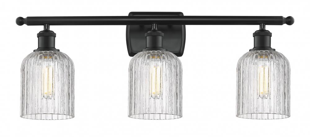 Bridal Veil - 3 Light - 25 inch - Matte Black - Bath Vanity Light