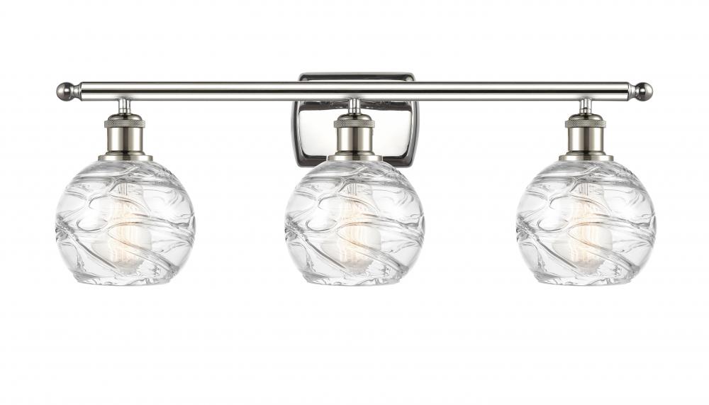 Athens Deco Swirl - 3 Light - 26 inch - Polished Nickel - Bath Vanity Light