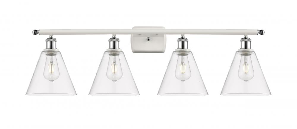 Berkshire - 4 Light - 38 inch - White Polished Chrome - Bath Vanity Light