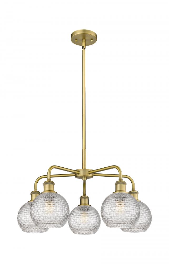 Athens - 5 Light - 24 inch - Brushed Brass - Chandelier