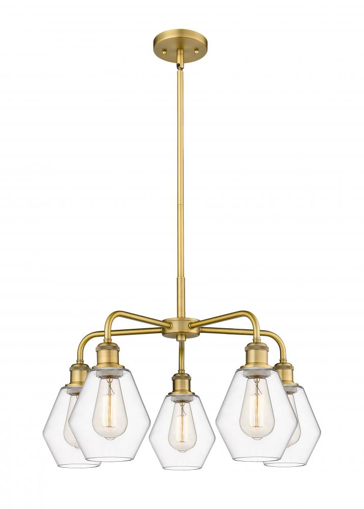 Cindyrella - 5 Light - 24 inch - Brushed Brass - Chandelier