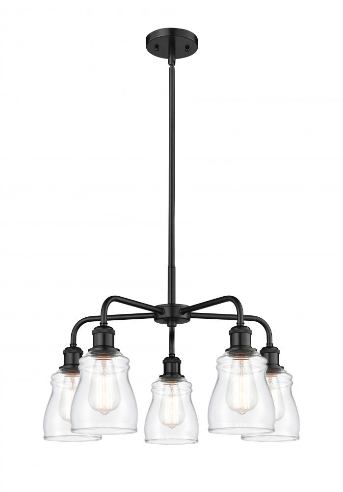 Ellery - 5 Light - 23 inch - Matte Black - Chandelier