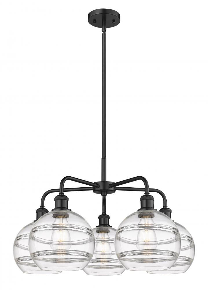 Rochester - 5 Light - 26 inch - Matte Black - Chandelier