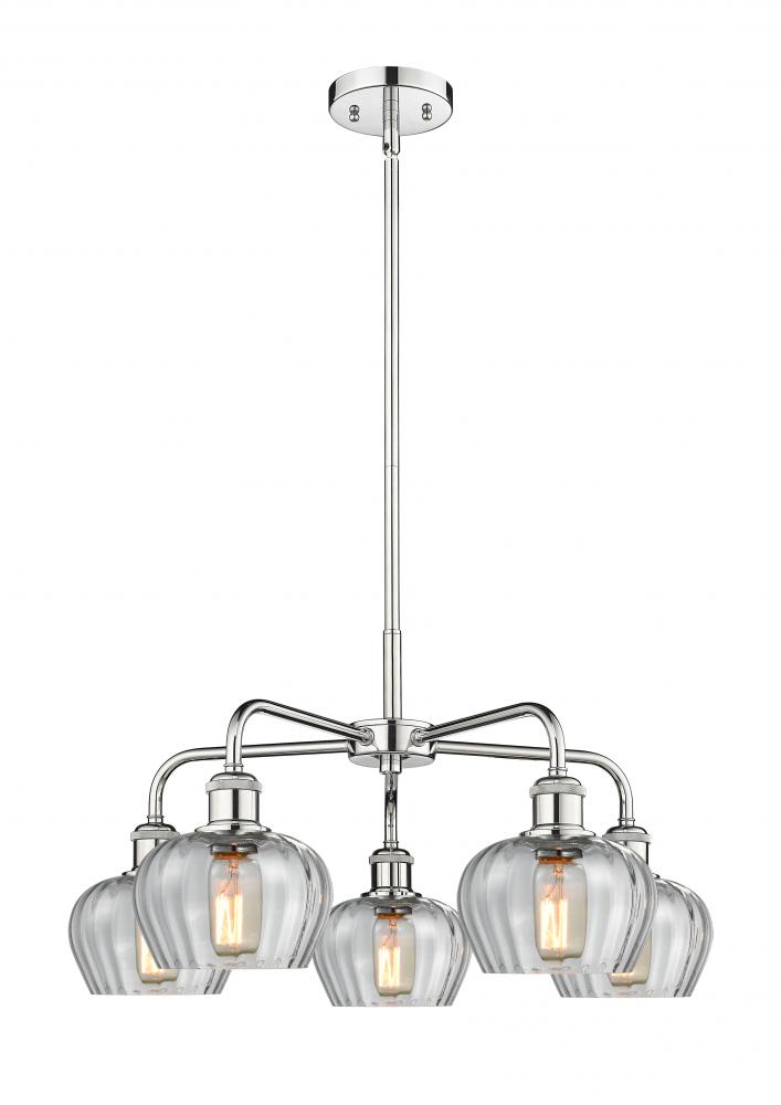 Fenton - 5 Light - 25 inch - Polished Chrome - Chandelier