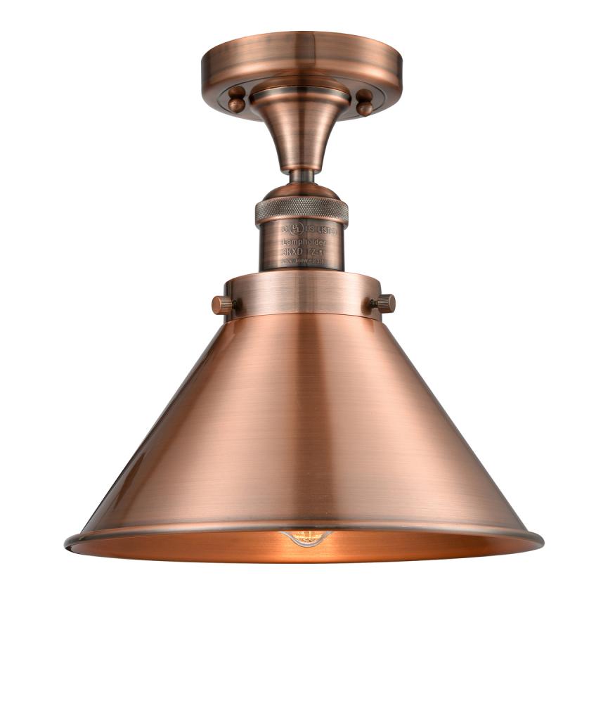 Briarcliff - 1 Light - 10 inch - Antique Copper - Semi-Flush Mount