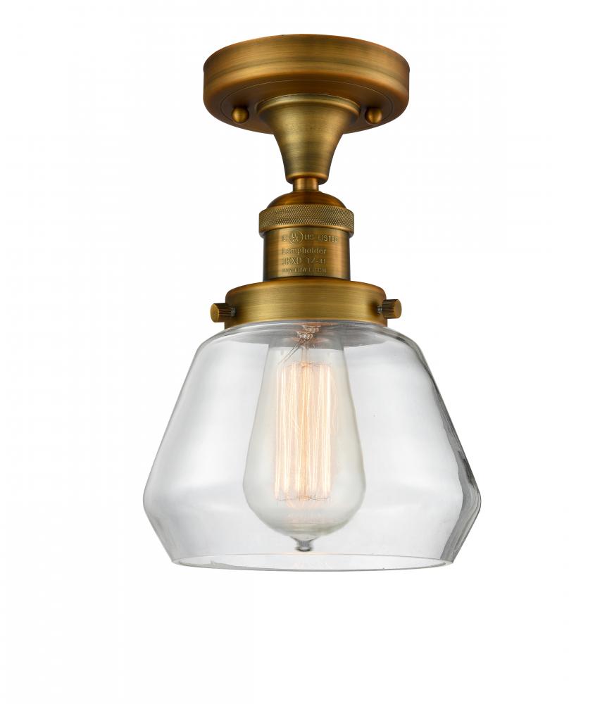 Fulton - 1 Light - 7 inch - Brushed Brass - Semi-Flush Mount