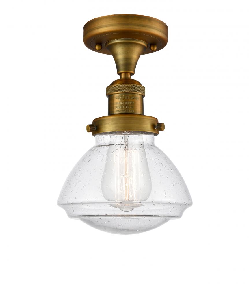 Olean - 1 Light - 7 inch - Brushed Brass - Semi-Flush Mount