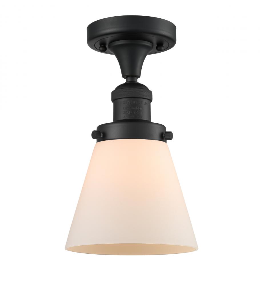 Cone - 1 Light - 7 inch - Matte Black - Semi-Flush Mount