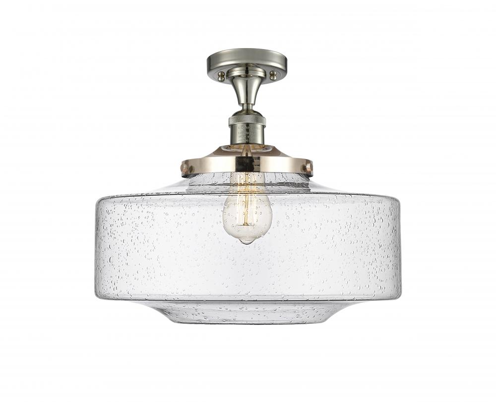 Bridgeton - 1 Light - 12 inch - Polished Nickel - Semi-Flush Mount