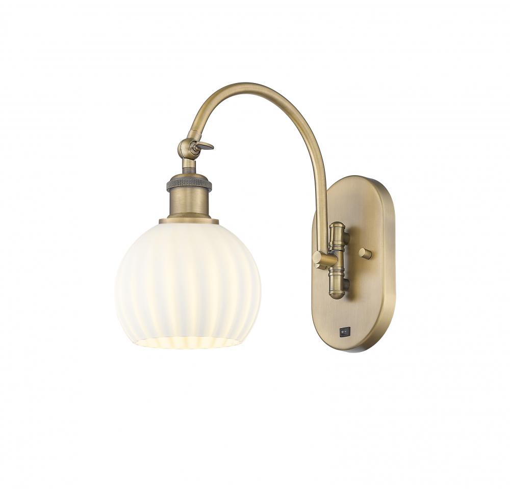 White Venetian - 1 Light - 6 inch - Brushed Brass - Sconce