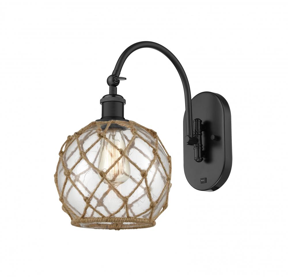 Farmhouse Rope - 1 Light - 8 inch - Matte Black - Sconce