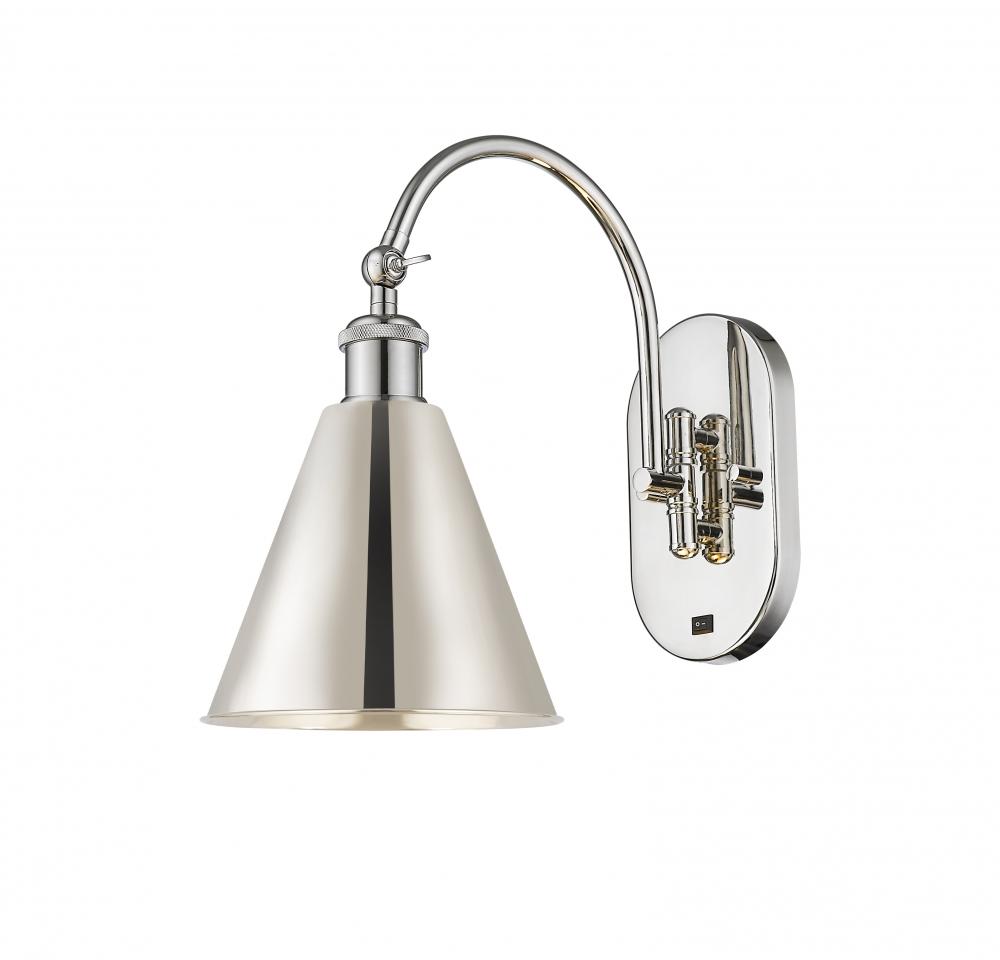 Berkshire - 1 Light - 8 inch - Polished Nickel - Sconce