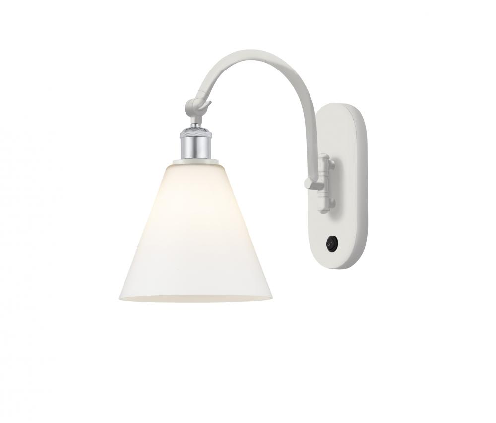 Berkshire - 1 Light - 8 inch - White Polished Chrome - Sconce