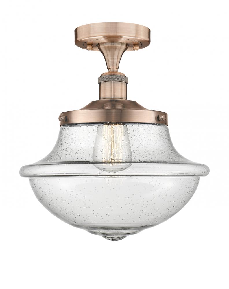 Oxford - 1 Light - 12 inch - Antique Copper - Semi-Flush Mount