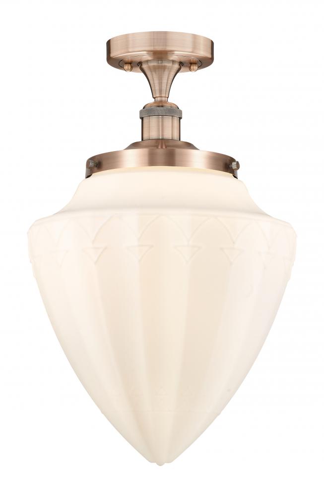 Bridgeton - 1 Light - 12 inch - Antique Copper - Semi-Flush Mount