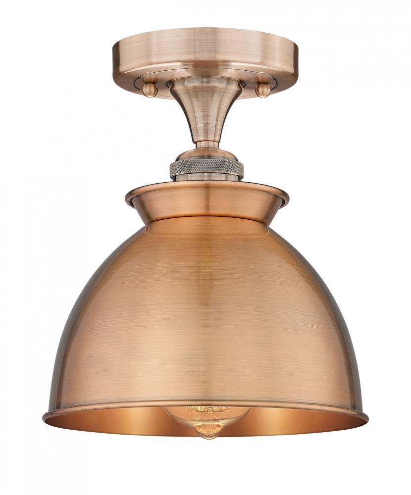 Adirondack - 1 Light - 8 inch - Antique Copper - Semi-Flush Mount