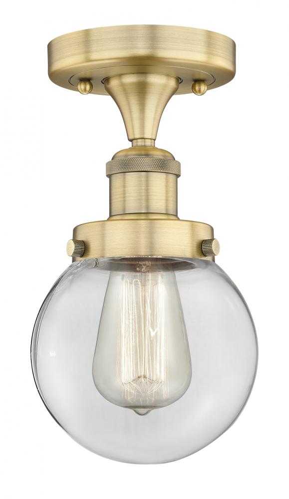 Beacon - 1 Light - 6 inch - Brushed Brass - Semi-Flush Mount