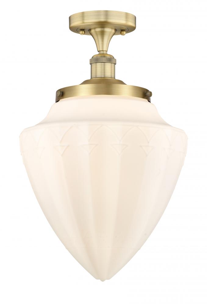 Bridgeton - 1 Light - 12 inch - Brushed Brass - Semi-Flush Mount