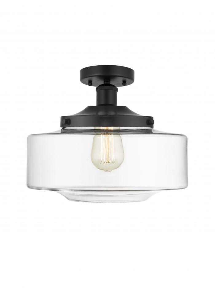 Bridgeton - 1 Light - 12 inch - Matte Black - Semi-Flush Mount