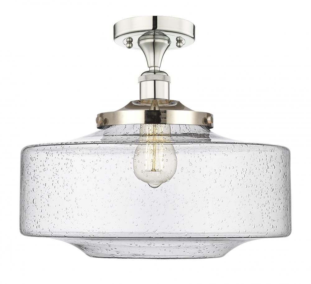 Bridgeton - 1 Light - 12 inch - Polished Nickel - Semi-Flush Mount