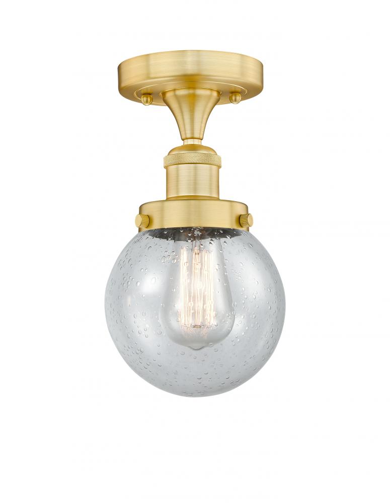 Beacon - 1 Light - 6 inch - Satin Gold - Semi-Flush Mount