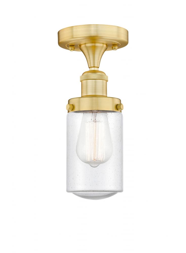 Dover - 1 Light - 5 inch - Satin Gold - Semi-Flush Mount