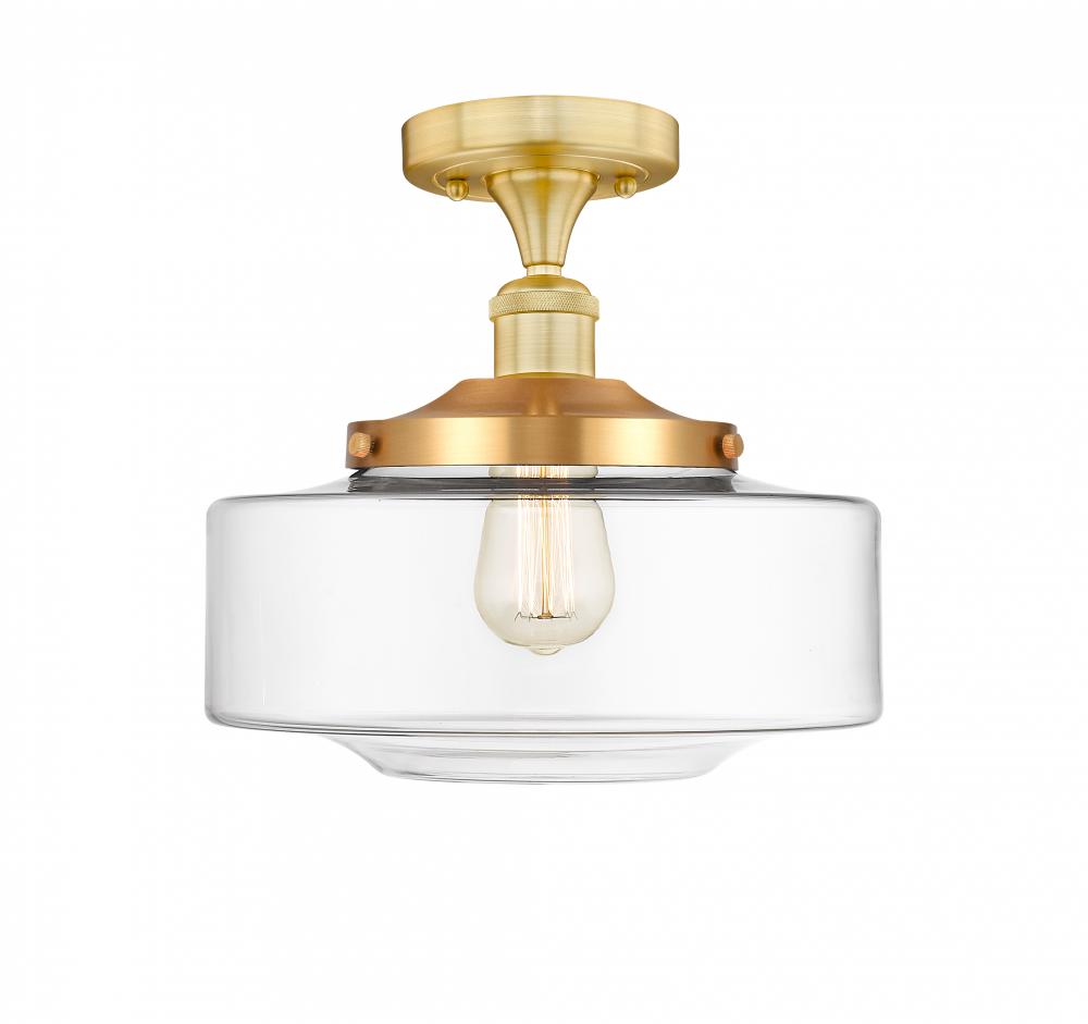 Bridgeton - 1 Light - 12 inch - Satin Gold - Semi-Flush Mount