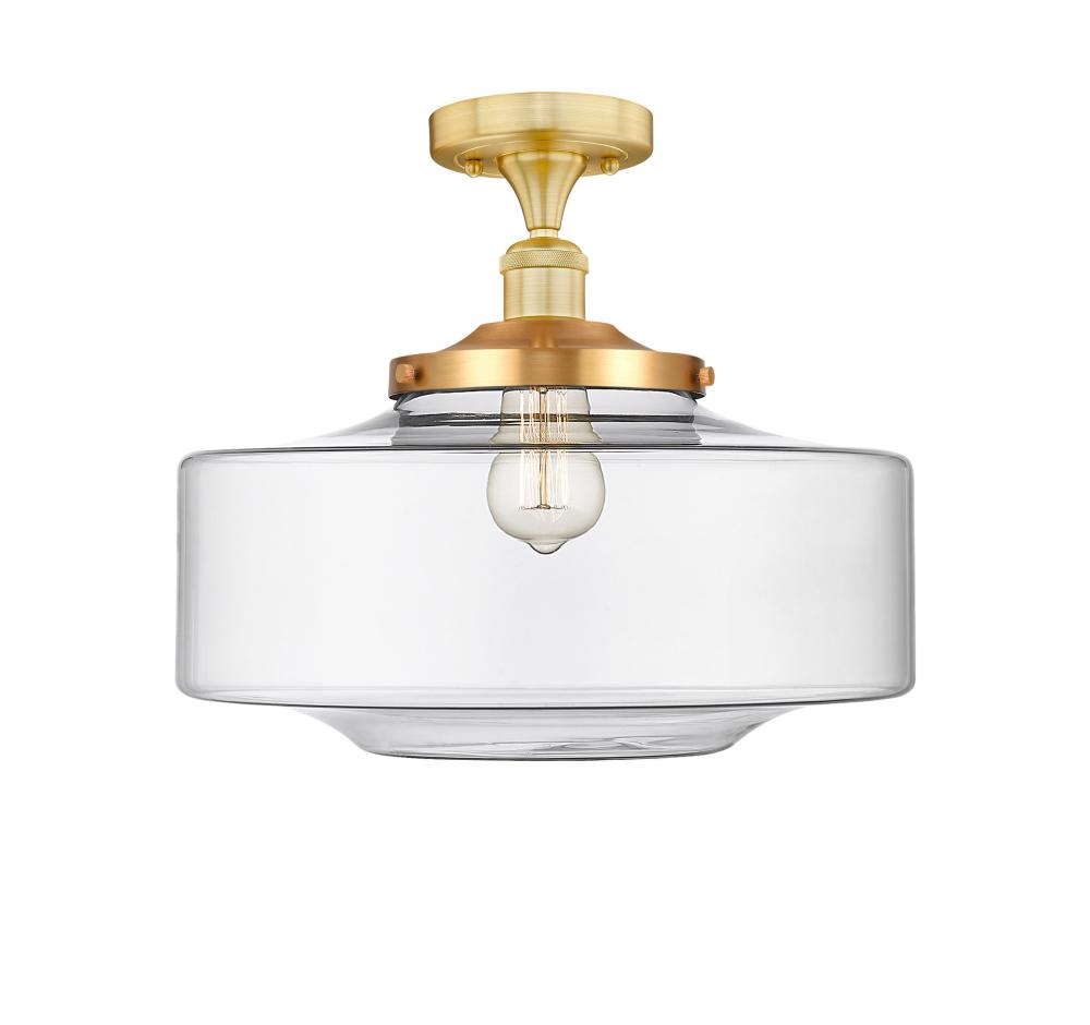 Bridgeton - 1 Light - 12 inch - Satin Gold - Semi-Flush Mount