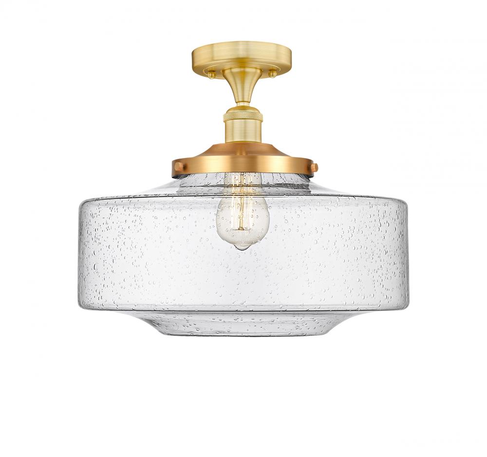 Bridgeton - 1 Light - 12 inch - Satin Gold - Semi-Flush Mount