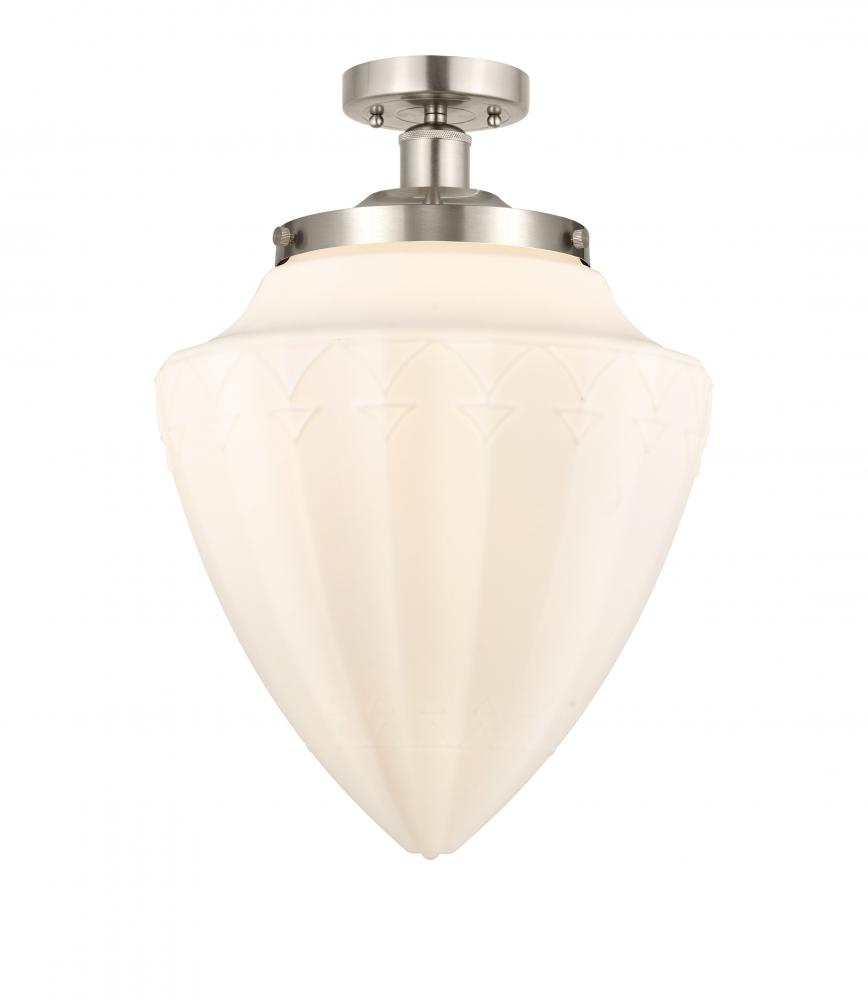 Bridgeton - 1 Light - 12 inch - Brushed Satin Nickel - Semi-Flush Mount