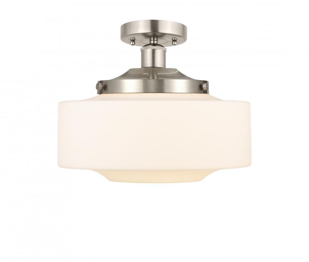 Bridgeton - 1 Light - 12 inch - Brushed Satin Nickel - Semi-Flush Mount